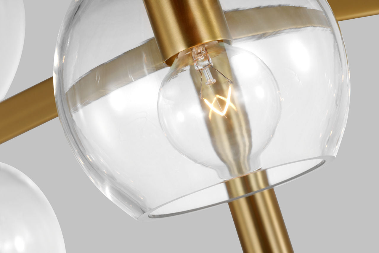 Londyn Large Chandelier Burnished Brass | Clear Glass