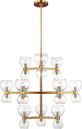 Londyn Large Chandelier Burnished Brass | Clear Glass