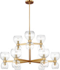 Londyn Medium Chandelier Burnished Brass | Clear Glass