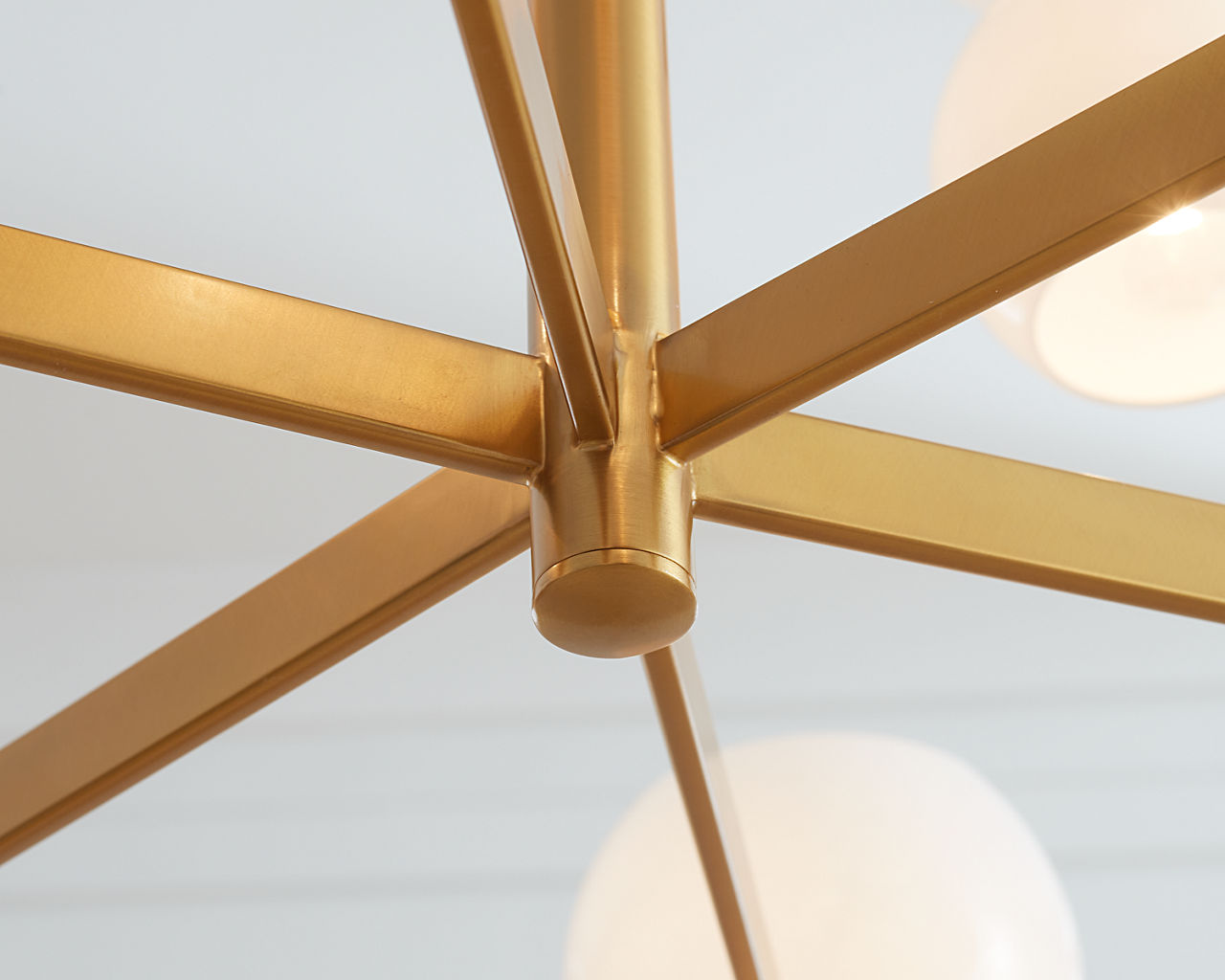 Londyn Medium Chandelier Burnished Brass | Milk White Glass