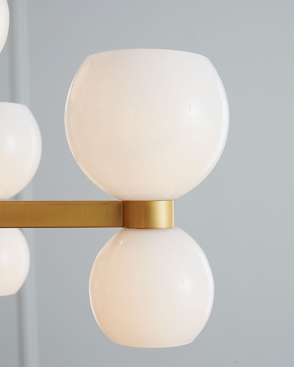 Londyn Medium Chandelier Burnished Brass | Milk White Glass