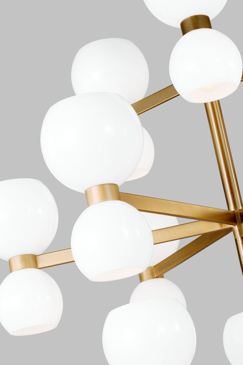 Londyn Large Chandelier Burnished Brass | Milk White Glass