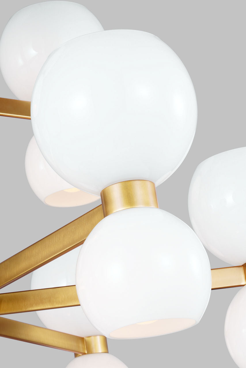 Londyn Large Chandelier Burnished Brass | Milk White Glass