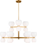 Londyn Medium Chandelier Burnished Brass | Milk White Glass