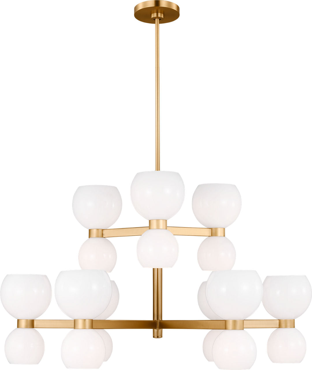 Londyn Medium Chandelier Burnished Brass | Milk White Glass