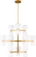 Londyn Large Chandelier Burnished Brass | Milk White Glass