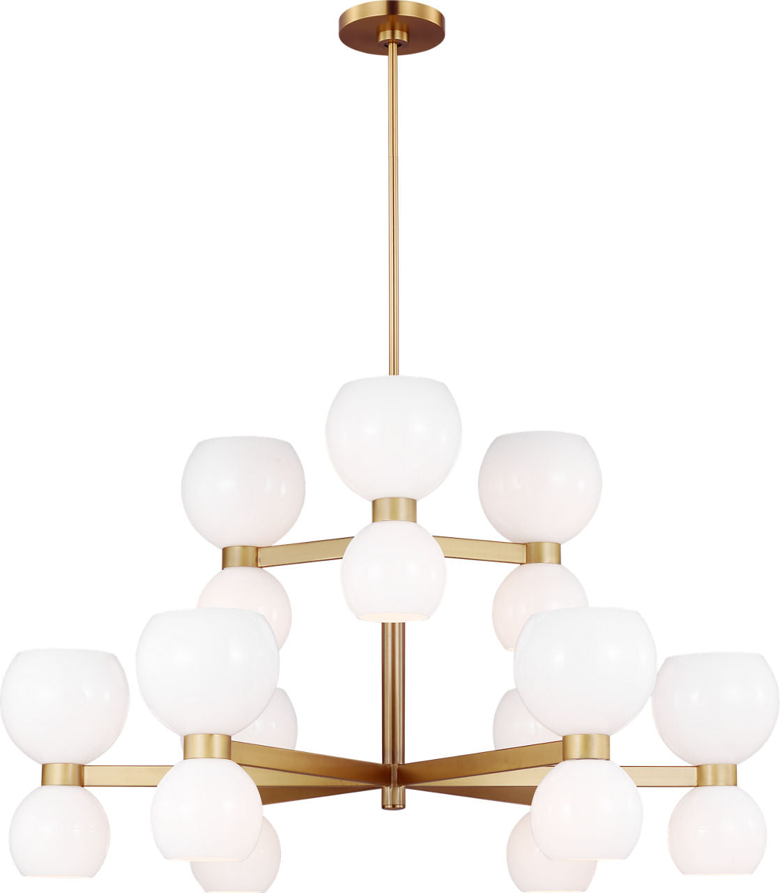 Londyn Medium Chandelier Burnished Brass | Milk White Glass