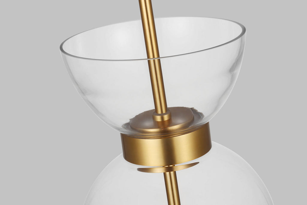 Londyn Tall Pendant Burnished Brass | Clear Glass