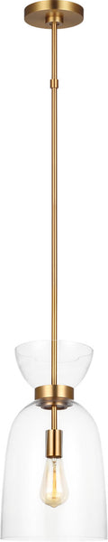Londyn Tall Pendant Burnished Brass | Clear Glass