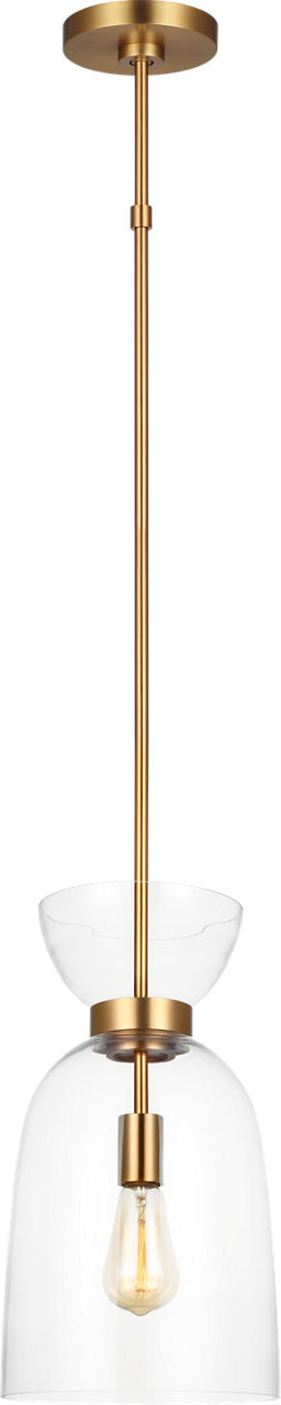 Londyn Tall Pendant Burnished Brass | Clear Glass
