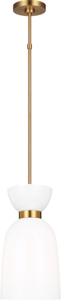 Londyn Tall Pendant Burnished Brass | Milk White Glass
