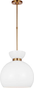 Londyn Round Pendant Burnished Brass | Milk White Glass