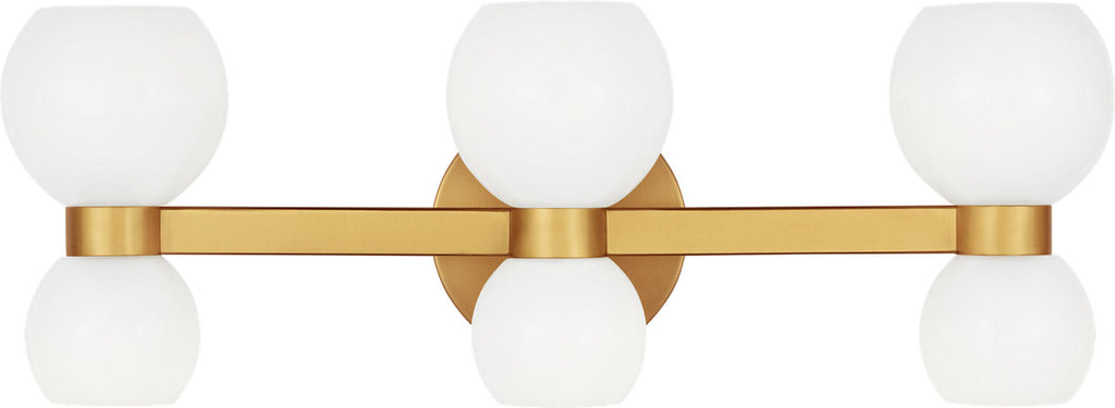 Londyn Six Light Vanity Burnished Brass