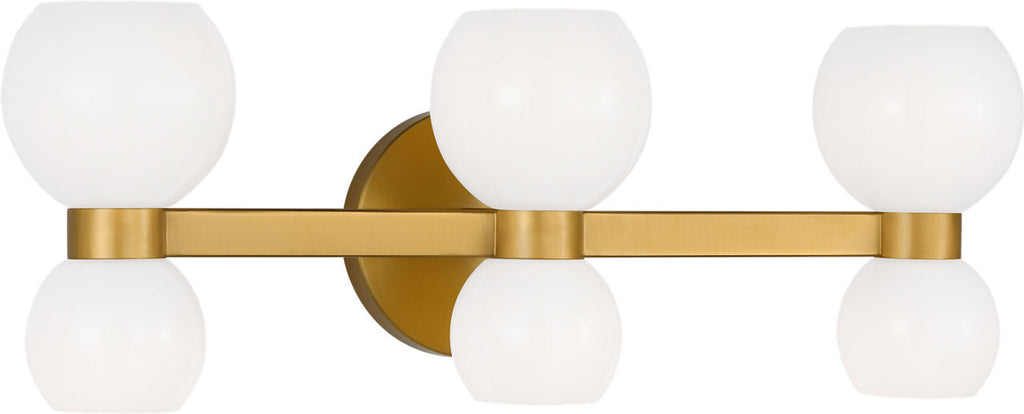 Londyn Six Light Vanity Burnished Brass