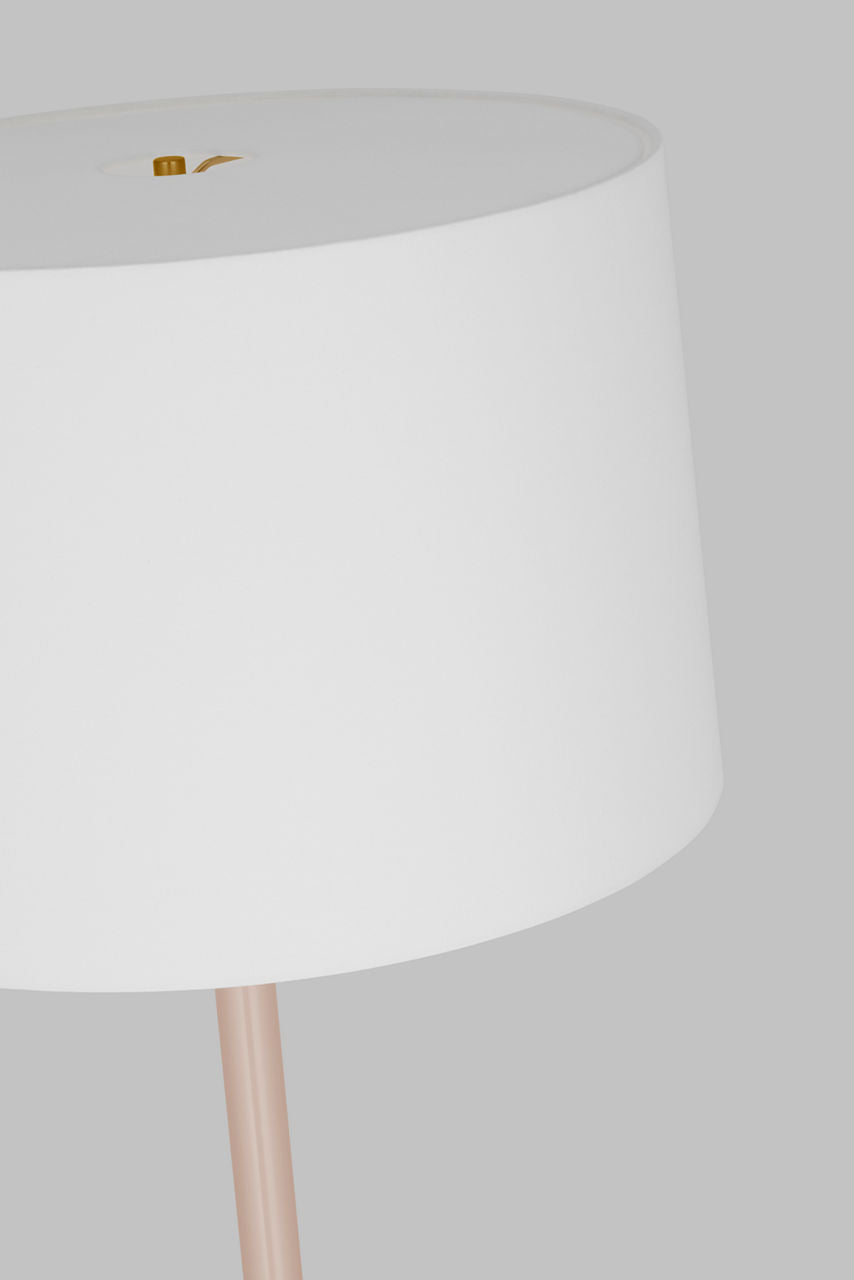 Monroe Large Floor Lamp | Burnished Brass and Blush
