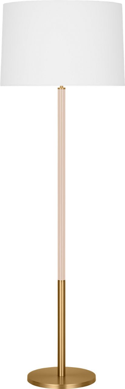 Monroe Large Floor Lamp | Burnished Brass and Blush