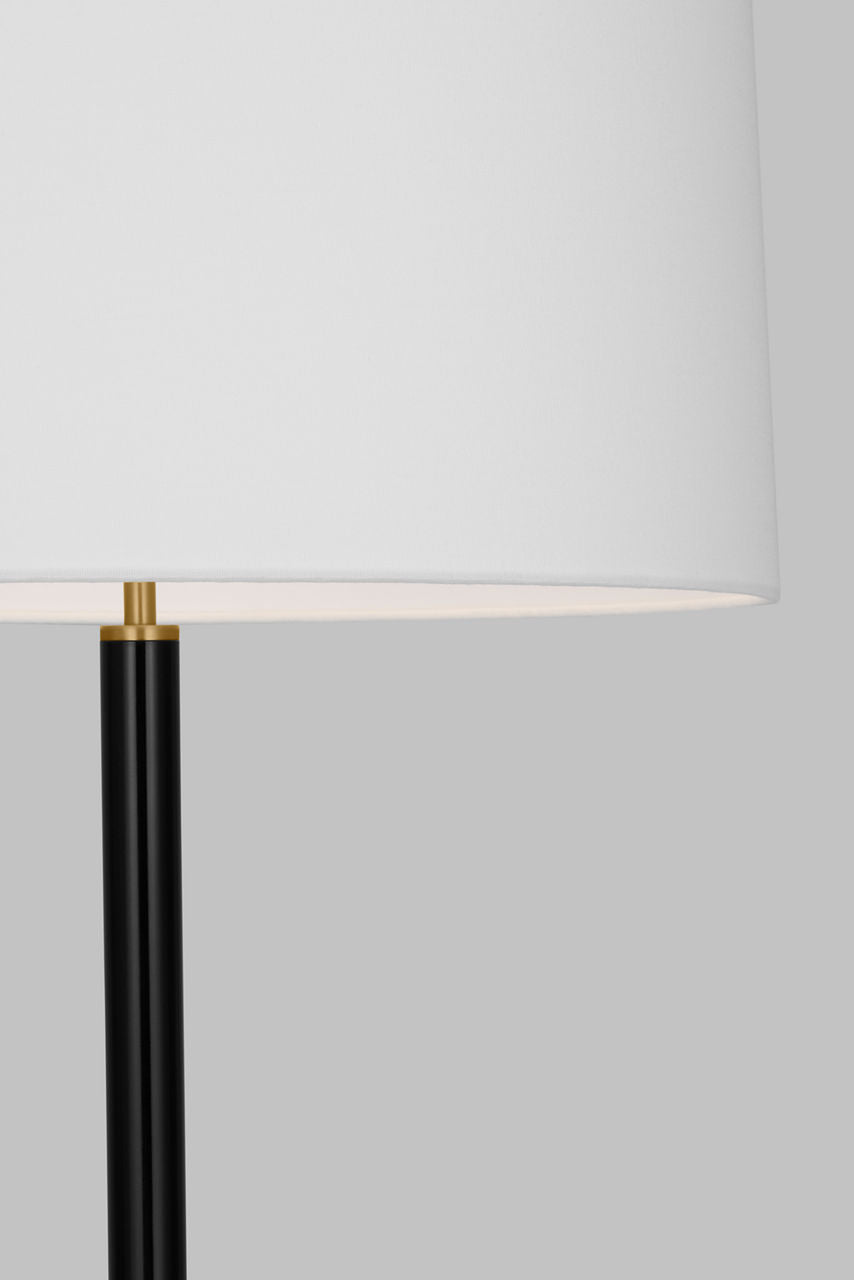 Monroe Large Floor Lamp | Burnished Brass and Glossy Black