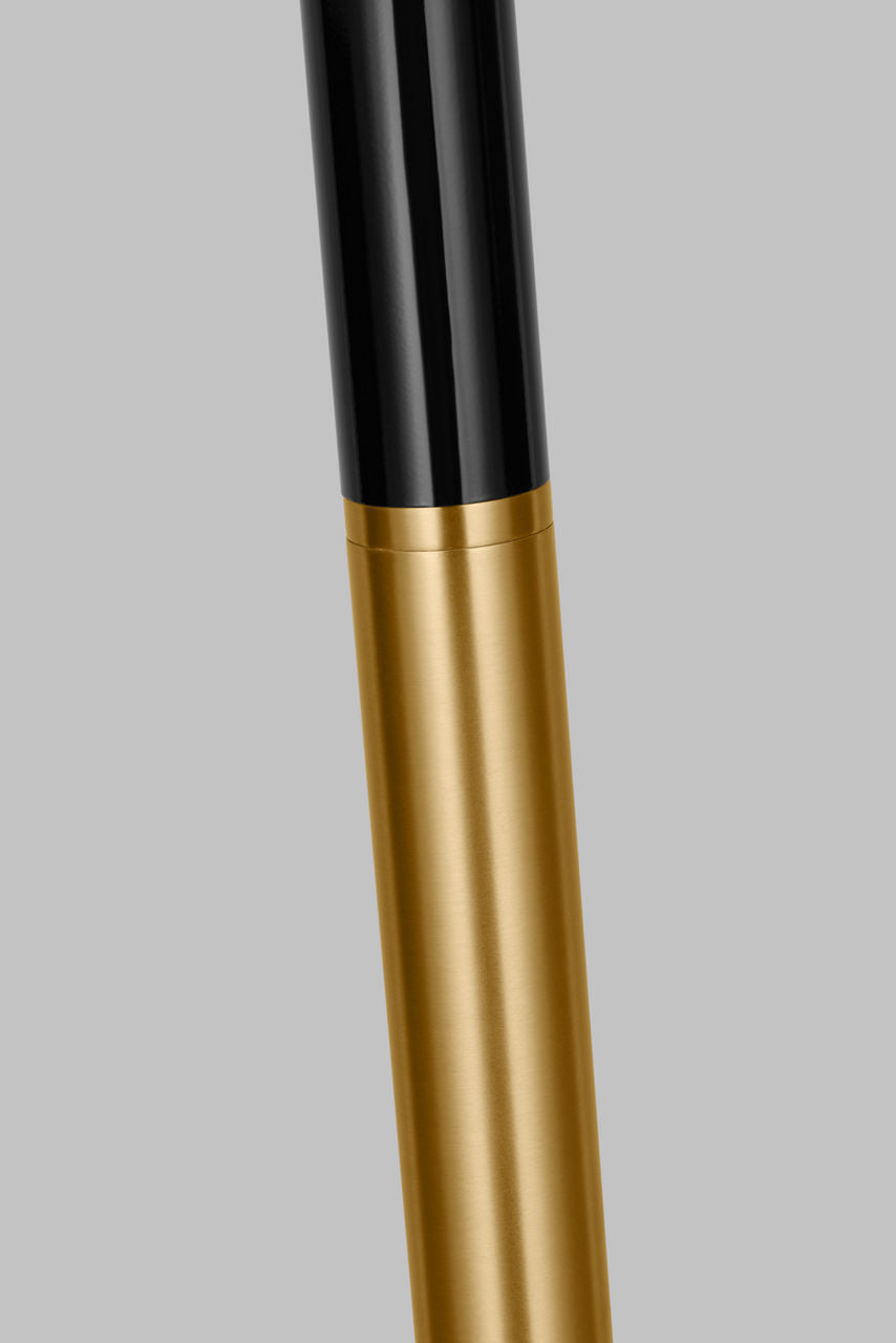 Monroe Large Floor Lamp | Burnished Brass and Glossy Black