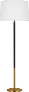 Monroe Large Floor Lamp | Burnished Brass and Glossy Black