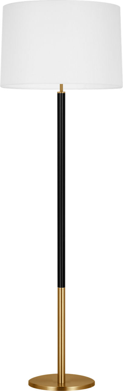 Monroe Large Floor Lamp | Burnished Brass and Glossy Black