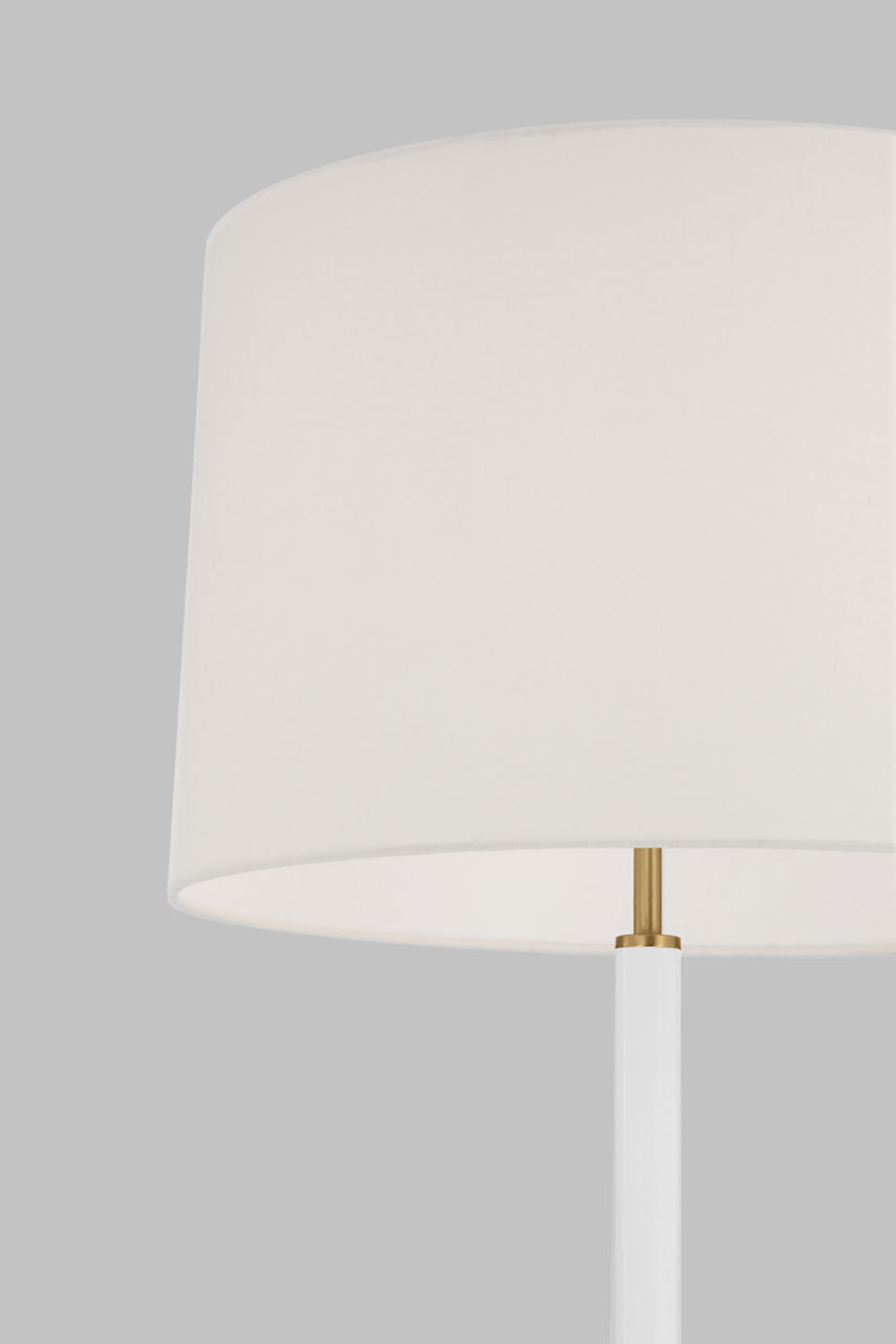 Monroe Large Floor Lamp | Burnished Brass and Glossy White
