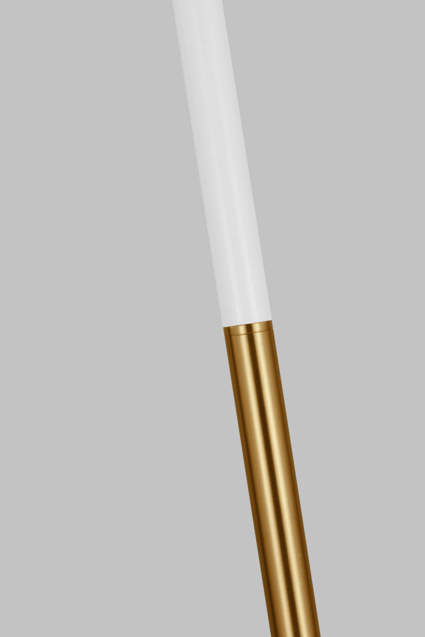 Monroe Large Floor Lamp | Burnished Brass and Glossy White