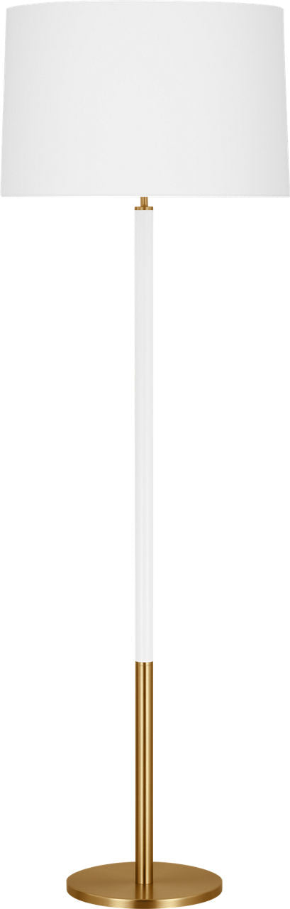 Monroe Large Floor Lamp | Burnished Brass and Glossy White