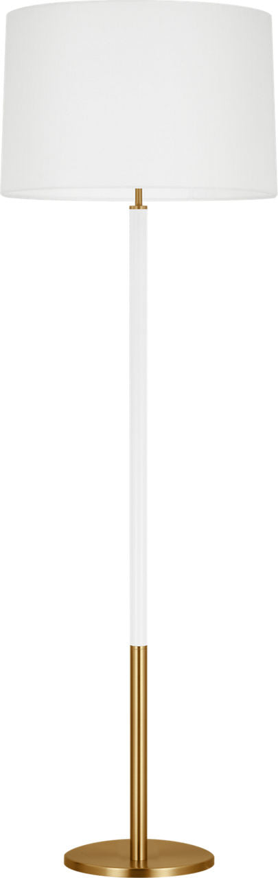 Monroe Large Floor Lamp | Burnished Brass and Glossy White