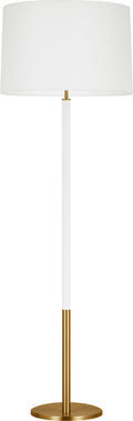 Monroe Large Floor Lamp | Burnished Brass and Glossy White