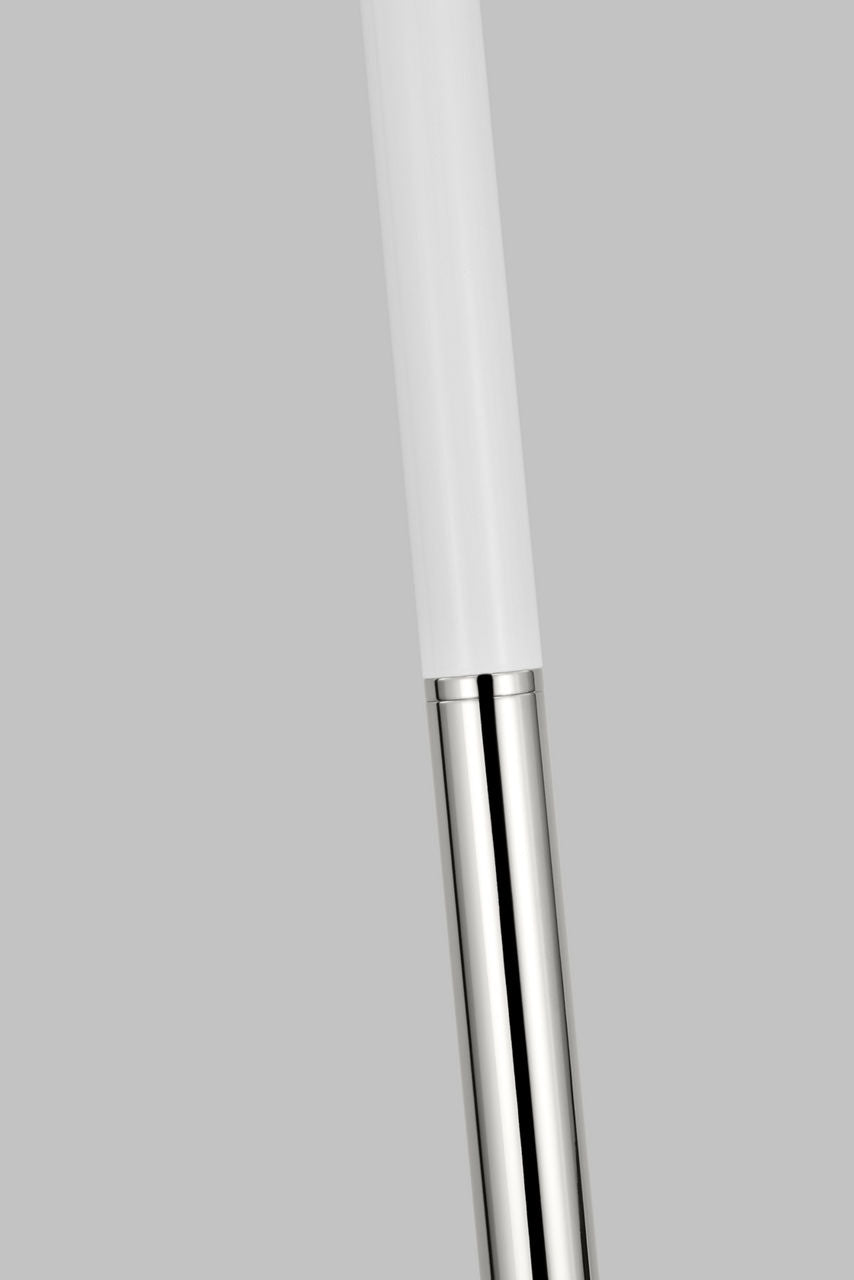 Monroe Large Floor Lamp | Polished Nickel and Glossy White