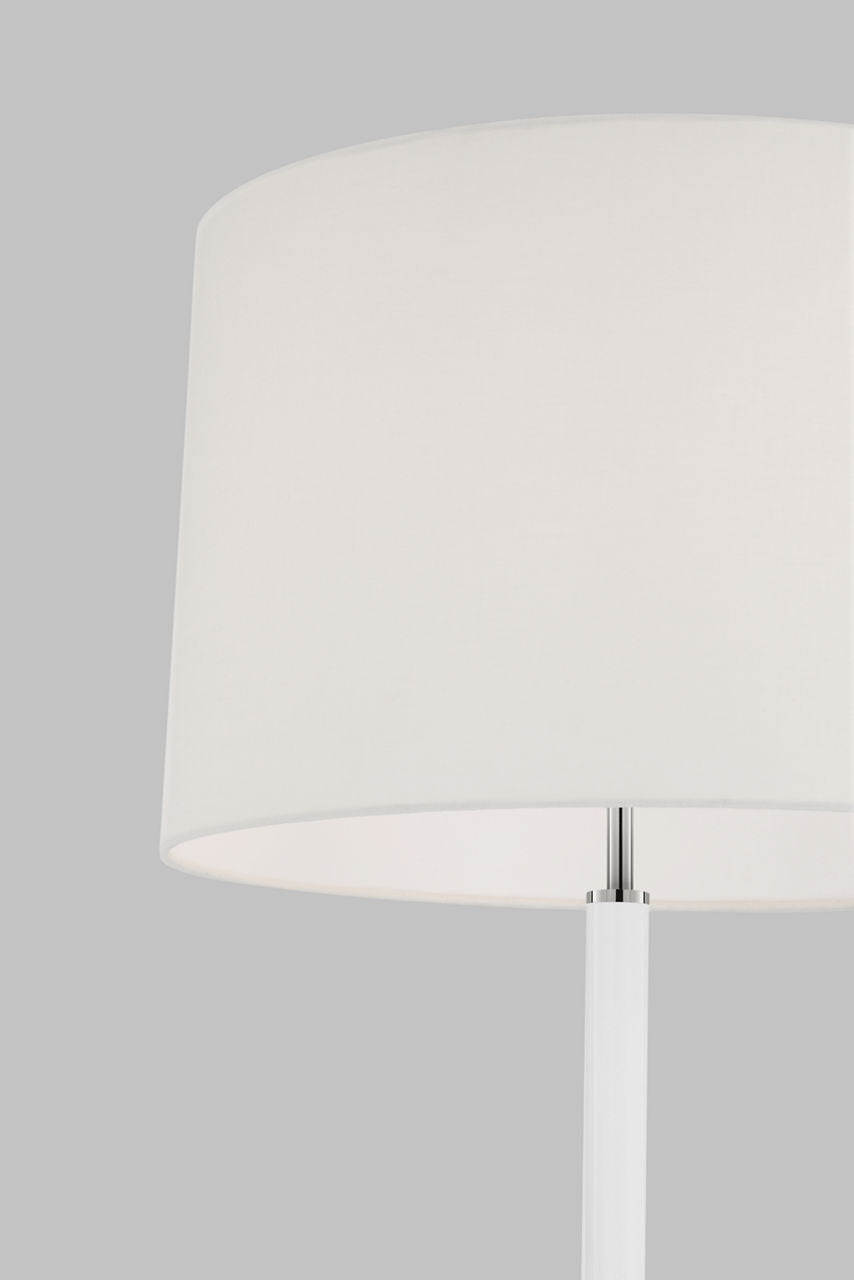 Monroe Large Floor Lamp | Polished Nickel and Glossy White
