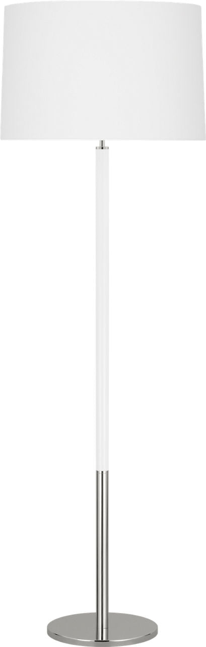 Monroe Large Floor Lamp | Polished Nickel and Glossy White