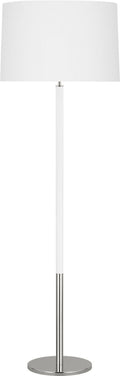 Monroe Large Floor Lamp | Polished Nickel and Glossy White