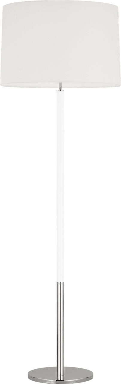 Monroe Large Floor Lamp | Polished Nickel and Glossy White