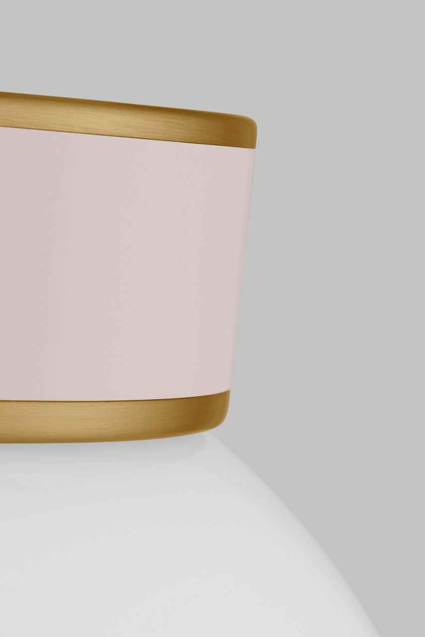 Monroe Small Flush Mount | Burnished Brass and Blush