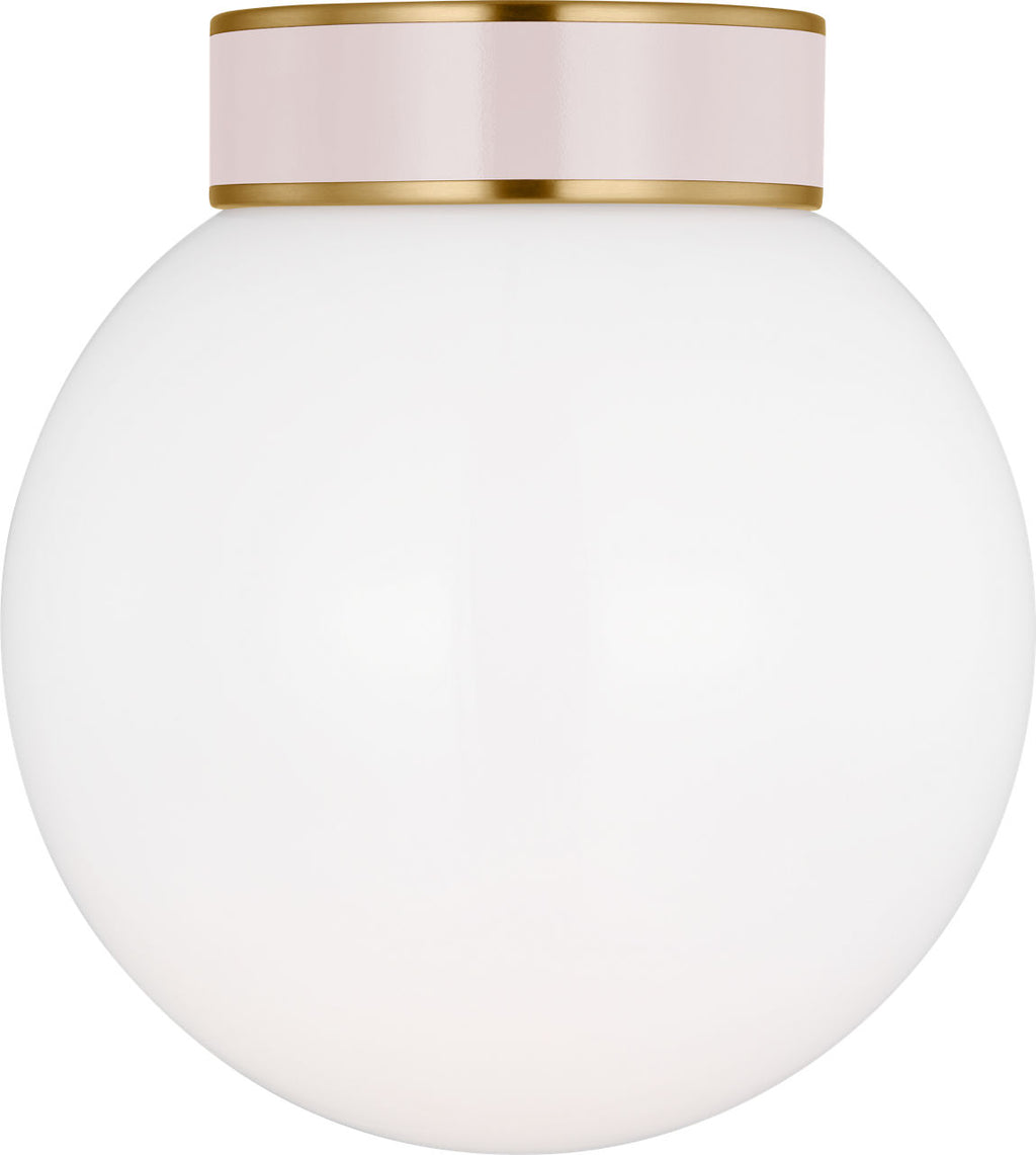 Monroe Small Flush Mount | Burnished Brass and Blush