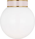 Monroe Small Flush Mount | Burnished Brass and Blush