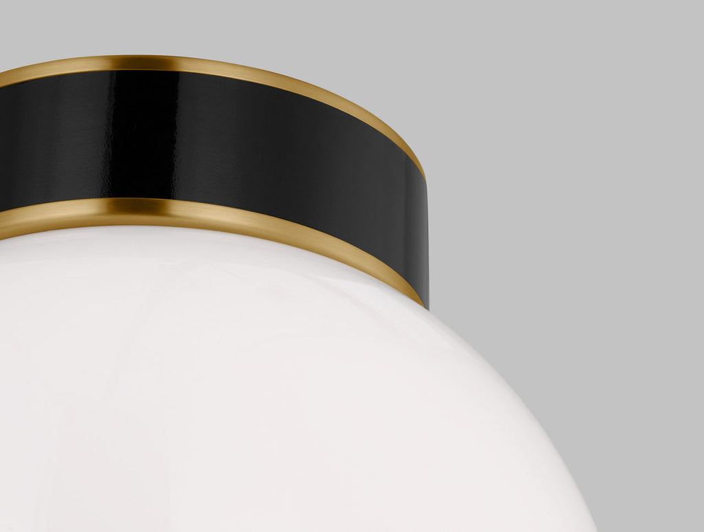 Monroe Small Flush Mount | Burnished Brass and Glossy Black