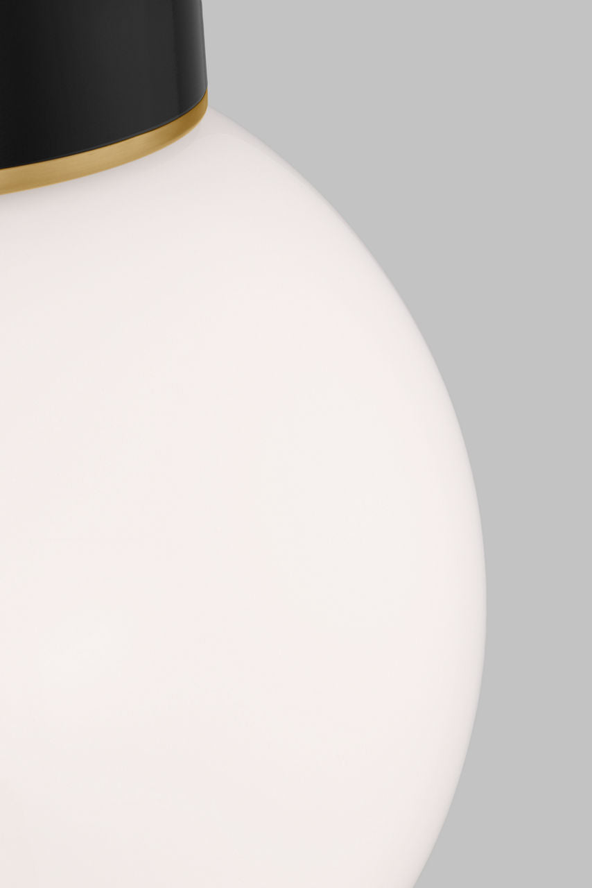Monroe Small Flush Mount | Burnished Brass and Glossy Black