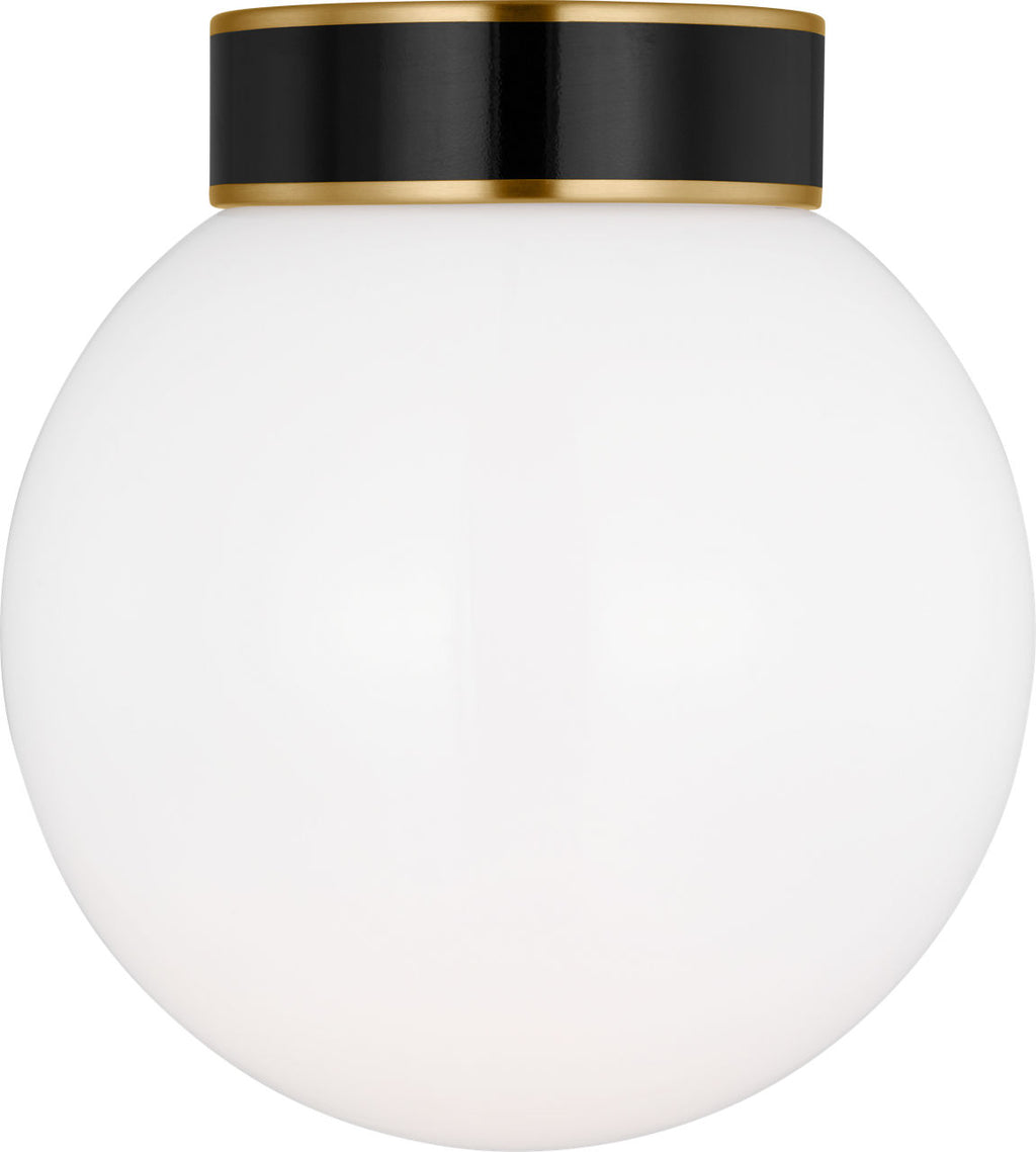 Monroe Small Flush Mount | Burnished Brass and Glossy Black