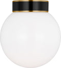 Monroe Small Flush Mount | Burnished Brass and Glossy Black