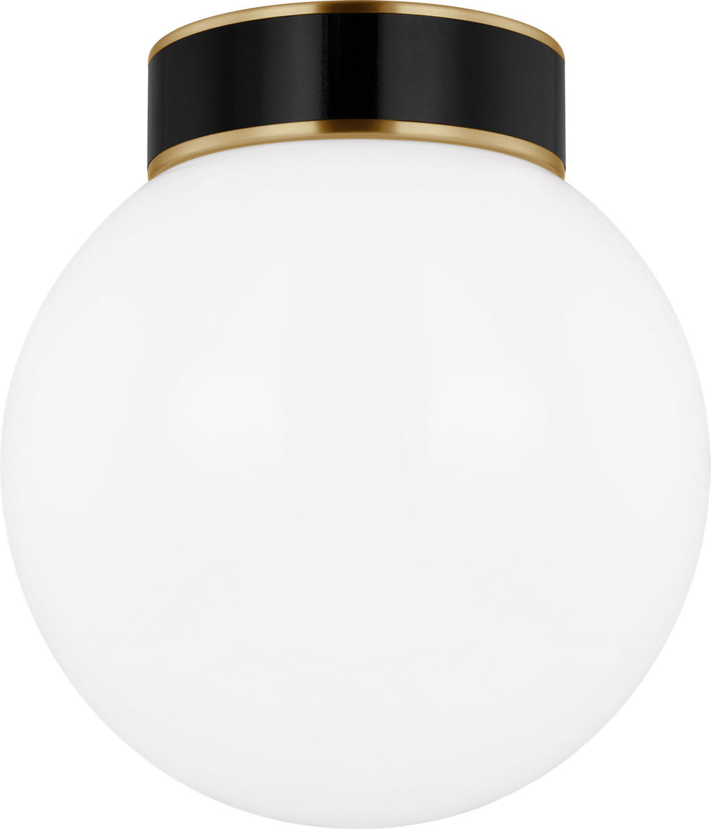 Monroe Small Flush Mount | Burnished Brass and Glossy Black