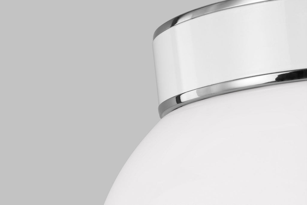 Monroe Small Flush Mount | Polished Nickel and Glossy White