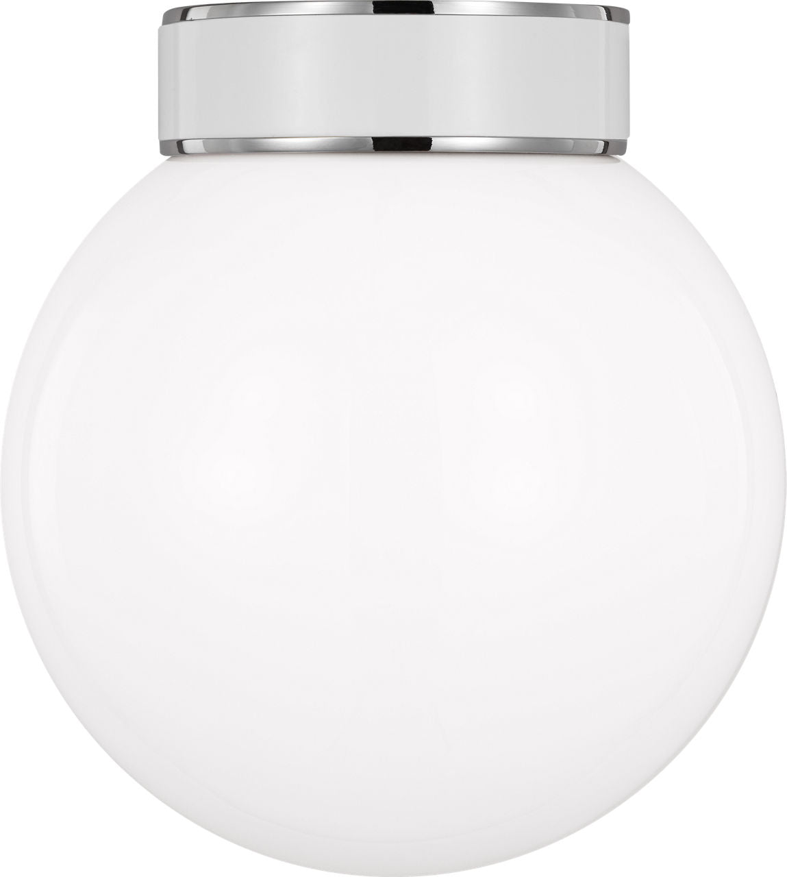 Monroe Small Flush Mount | Polished Nickel and Glossy White