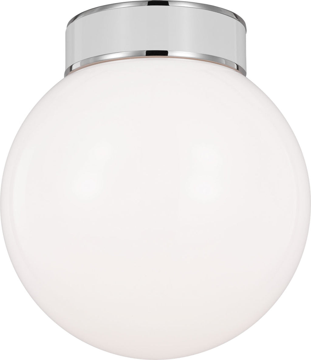 Monroe Small Flush Mount | Polished Nickel and Glossy White