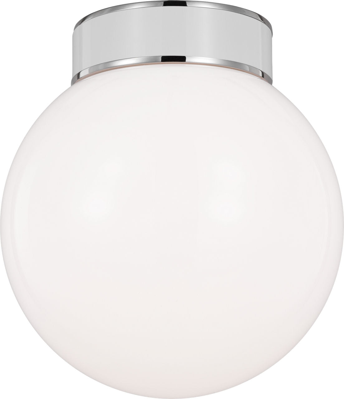Monroe Small Flush Mount | Polished Nickel and Glossy White