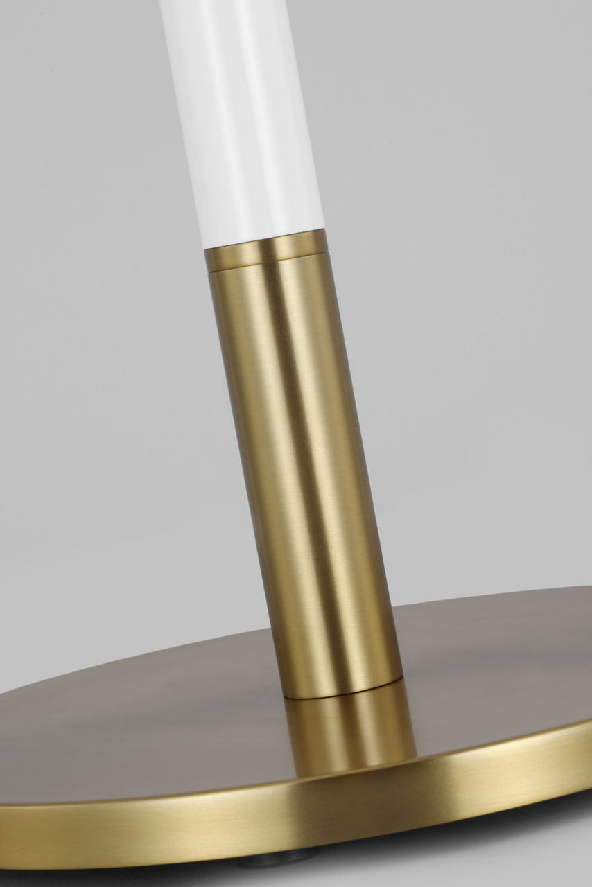 Monroe Medium Table Lamp | Burnished Brass and Glossy White