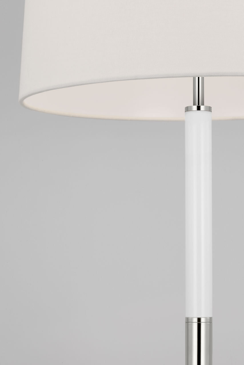Monroe Medium Table Lamp | Polished Nickel and Glossy White
