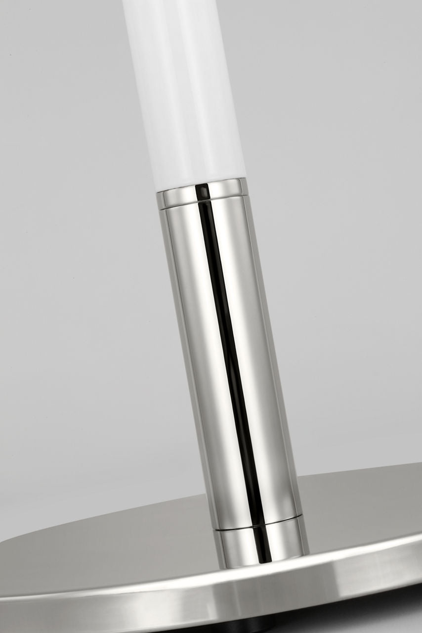 Monroe Medium Table Lamp | Polished Nickel and Glossy White