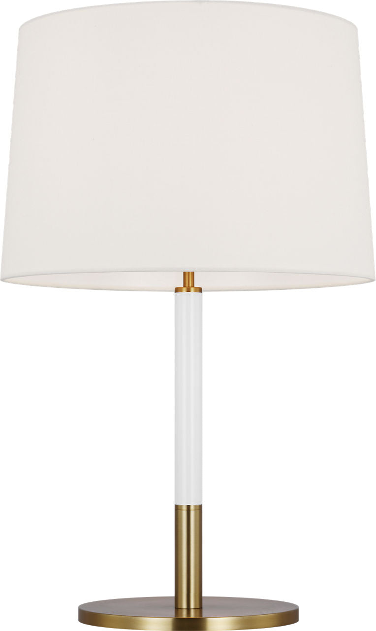 Monroe Medium Table Lamp | Burnished Brass and Glossy White